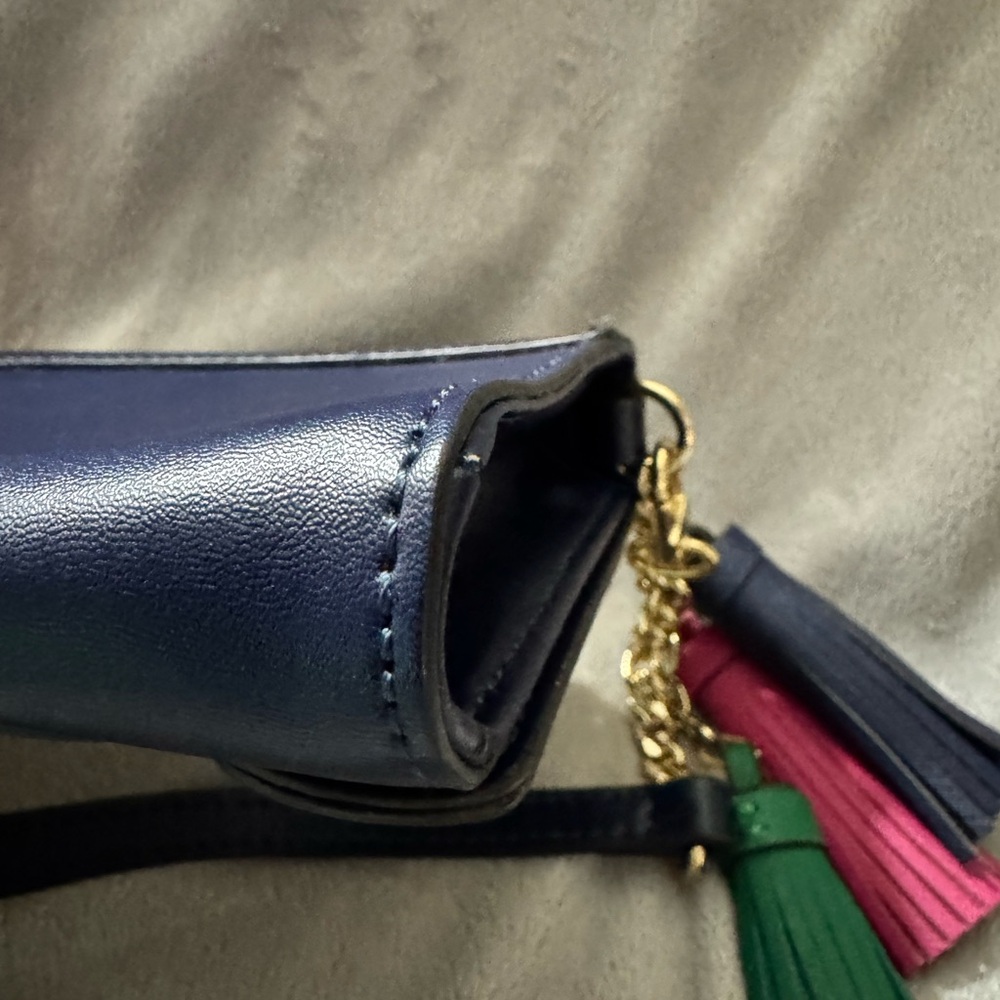 Crown and Ivy Navy Crossbody Bag with Tassels - Picture 6 of 10